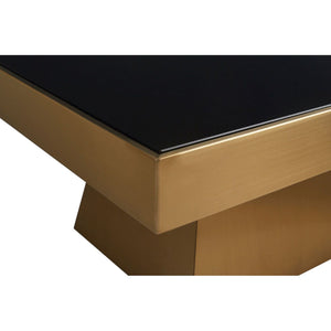 Carlox Square Gold Finish Coffee Table