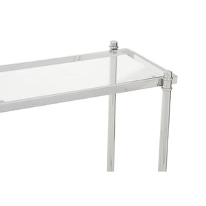 Ackley Clear Glass Console Table