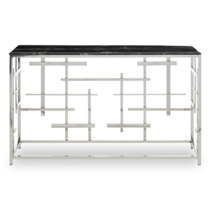 Aprilia Black Marble Console Table