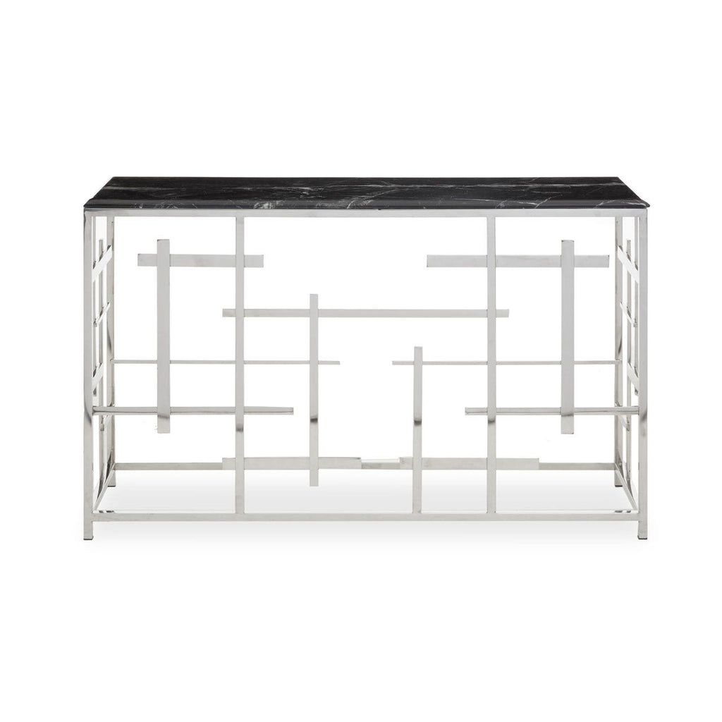 Aprilia Black Marble Console Table