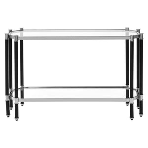 Allesi Champagne Finish, Silver Chrome Console Table