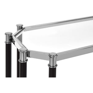 Allesi Champagne Finish, Silver Chrome Console Table