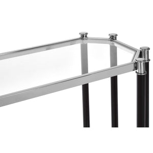 Allesi Champagne Finish, Silver Chrome Console Table