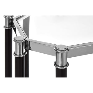 Allesi Champagne Finish, Silver Chrome Console Table