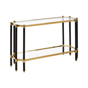 Allesi Champagne Finish, Silver Chrome Console Table