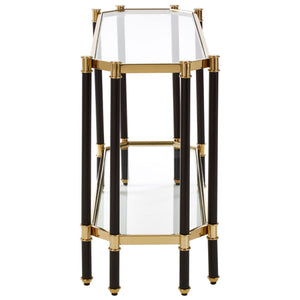 Allesi Champagne Finish, Silver Chrome Console Table