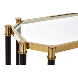 Allesi Champagne Finish, Silver Chrome Console Table