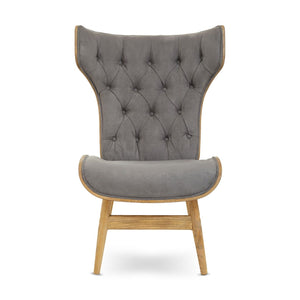 Vinsi Brown, Beige, Grey Leather Effect Chair With Winged Back