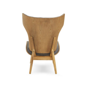 Vinsi Brown, Beige, Grey Leather Effect Chair With Winged Back