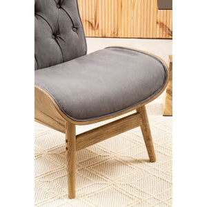 Vinsi Brown, Beige, Grey Leather Effect Chair With Winged Back