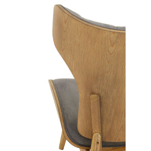 Vinsi Brown, Beige, Grey Leather Effect Chair With Winged Back