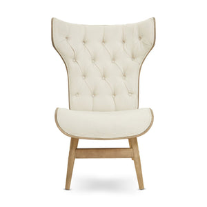 Vinsi Brown, Beige, Grey Leather Effect Chair With Winged Back