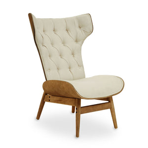 Vinsi Brown, Beige, Grey Leather Effect Chair With Winged Back