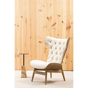 Vinsi Brown, Beige, Grey Leather Effect Chair With Winged Back