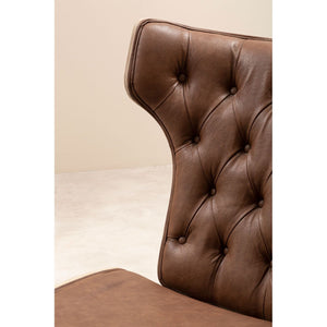 Vinsi Brown, Beige, Grey Leather Effect Chair With Winged Back