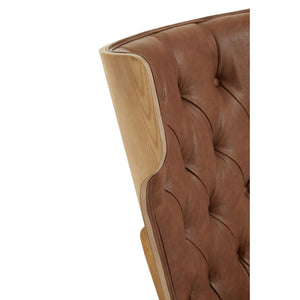 Vinsi Brown, Beige, Grey Leather Effect Chair With Winged Back