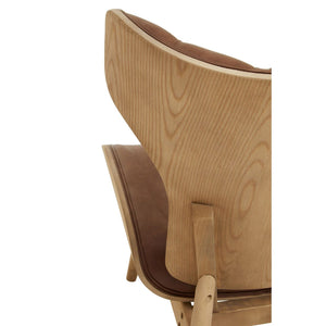 Vinsi Brown, Beige, Grey Leather Effect Chair With Winged Back