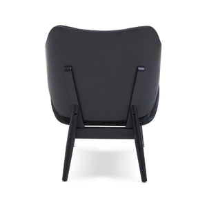 Vinsi Black Leather Chair With Button Detail