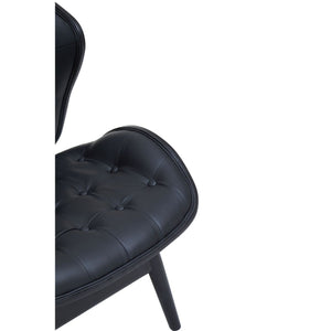 Vinsi Black Leather Chair With Button Detail