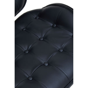 Vinsi Black Leather Chair With Button Detail