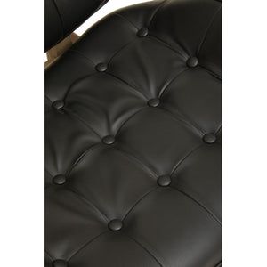 Vinsi Brown, Black Leather Chair With Button Detail