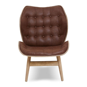 Vinsi Brown, Black Leather Chair With Button Detail