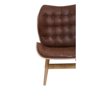 Vinsi Brown, Black Leather Chair With Button Detail