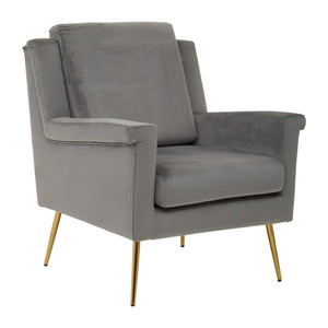 Salma Grey, Mink Velvet Armchair