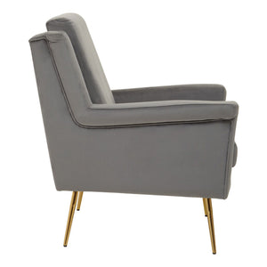 Salma Grey, Mink Velvet Armchair