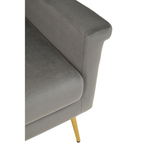 Salma Grey, Mink Velvet Armchair