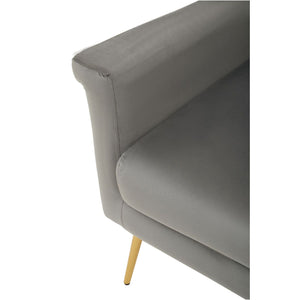 Salma Grey, Mink Velvet Armchair