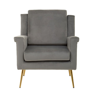 Salma Grey, Mink Velvet Armchair