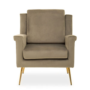 Salma Grey, Mink Velvet Armchair