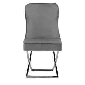 Belle Button Back Natural, Grey Dining Chair