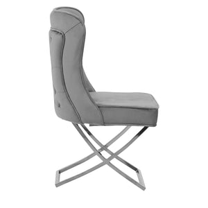 Belle Button Back Natural, Grey Dining Chair