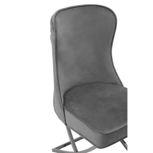 Belle Button Back Natural, Grey Dining Chair