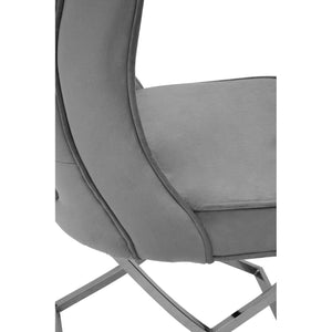 Belle Button Back Natural, Grey Dining Chair