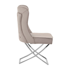 Belle Button Back Natural, Grey Dining Chair