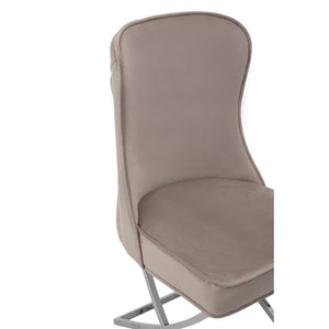 Belle Button Back Natural, Grey Dining Chair