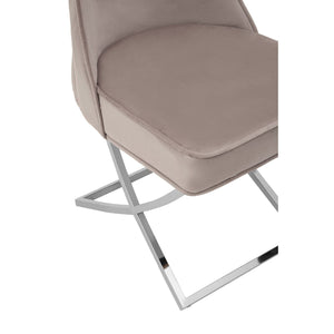 Belle Button Back Natural, Grey Dining Chair