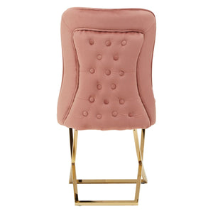 Belle Button Back Black, Pink, Grey Dining Chair