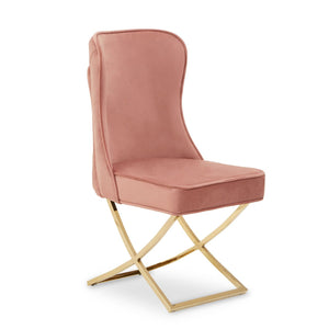 Belle Button Back Black, Pink, Grey Dining Chair