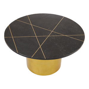 Rabia Coffee Table With White, Black Marble Top