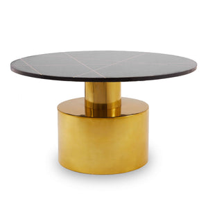 Rabia Coffee Table With White, Black Marble Top