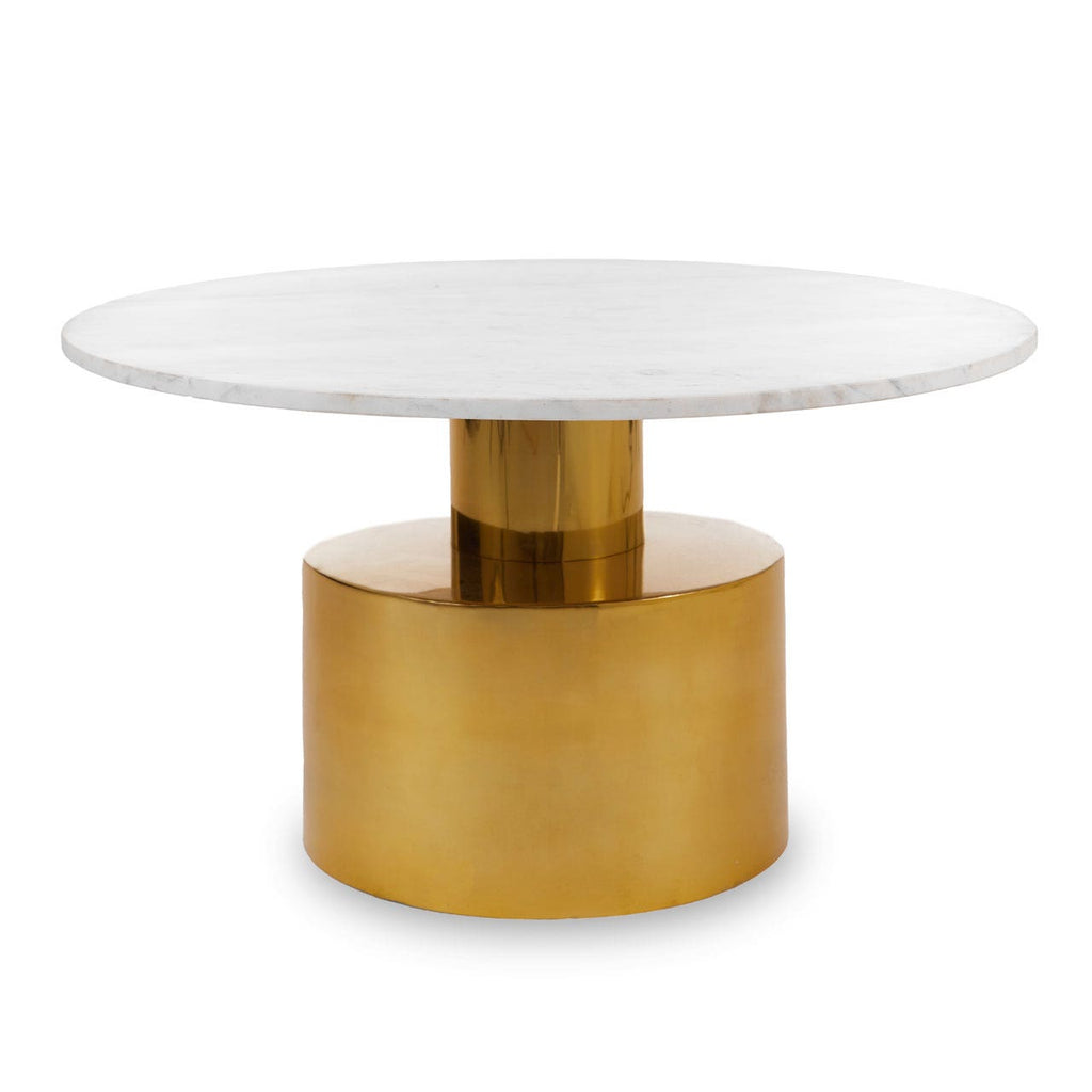 Rabia Coffee Table With White, Black Marble Top