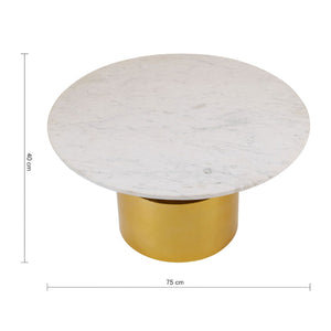 Rabia Coffee Table With White, Black Marble Top