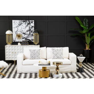 Rabia Coffee Table With White, Black Marble Top