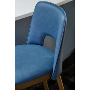 Gilden Blue, Grey Leather Effect Bar Chairs