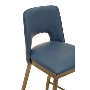 Gilden Blue, Grey Leather Effect Bar Chairs