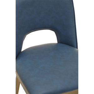 Gilden Blue, Grey Leather Effect Bar Chairs